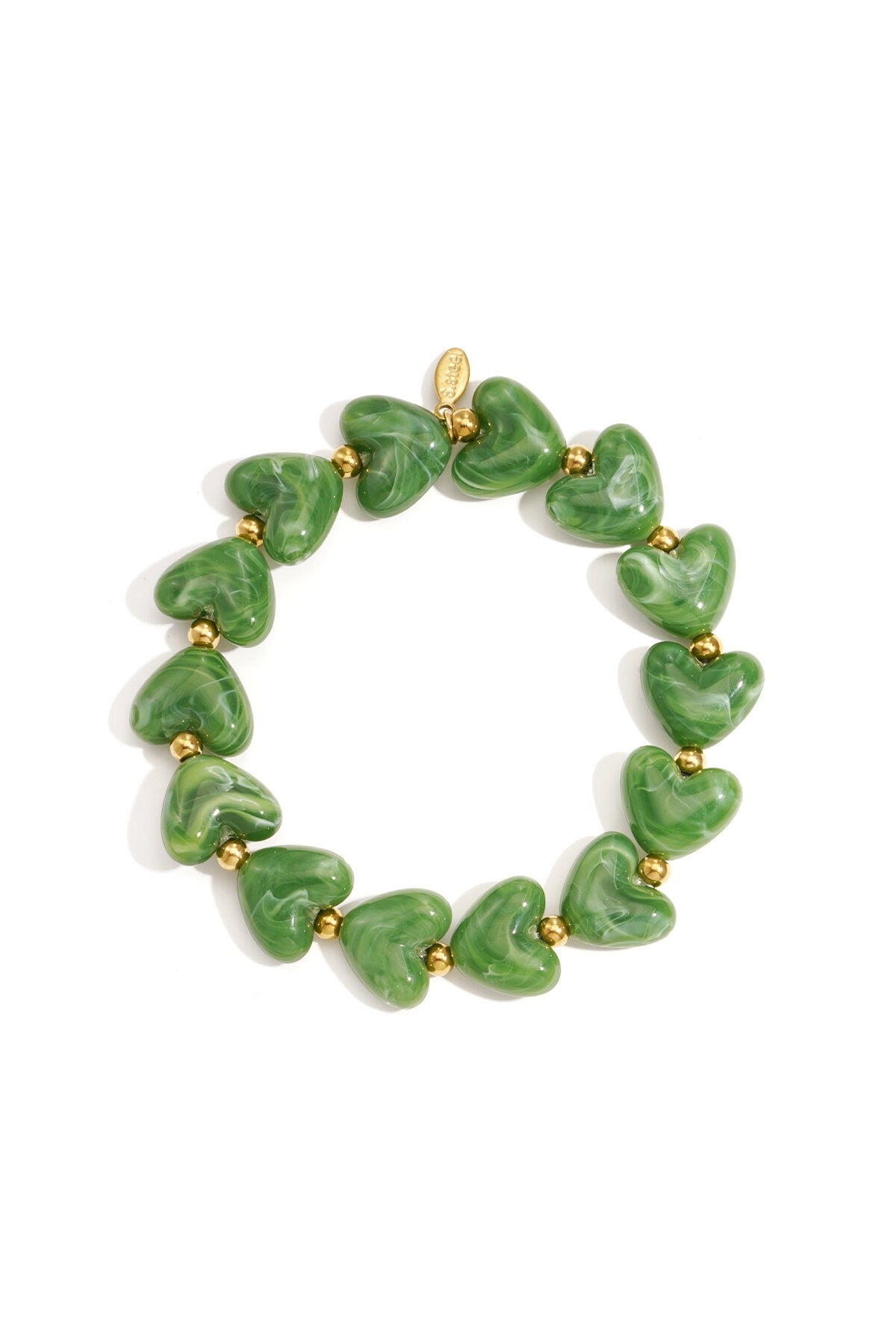 Groene hartjes armband