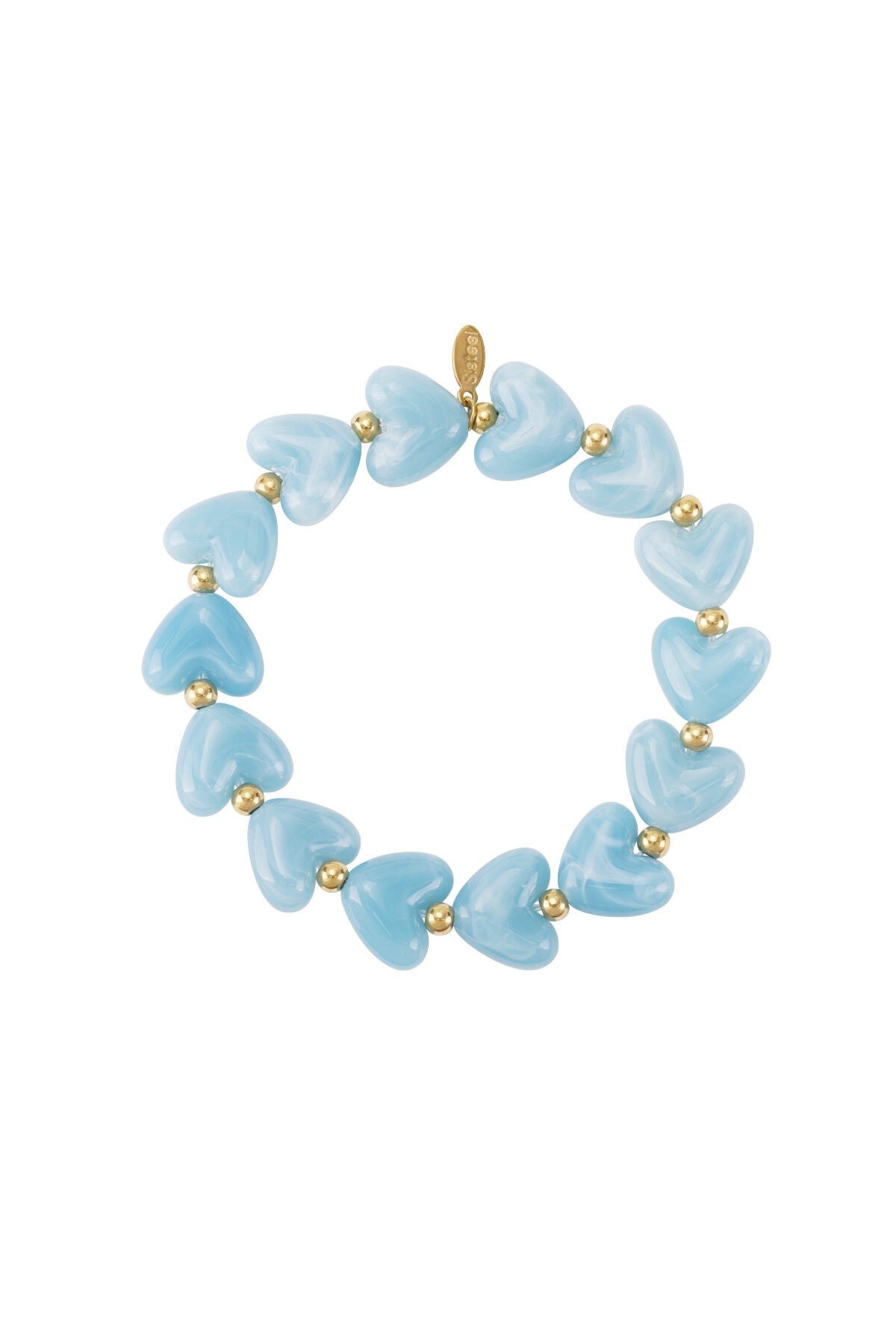 Blauwe hartjes armband